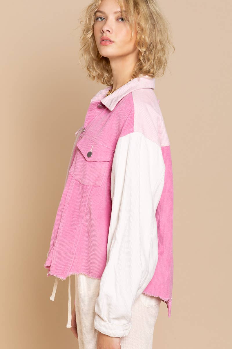Blush/Hot Pink Corduroy Jacket
