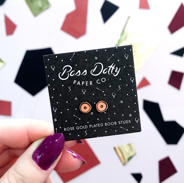 Rose Gold Plated Boob Studs