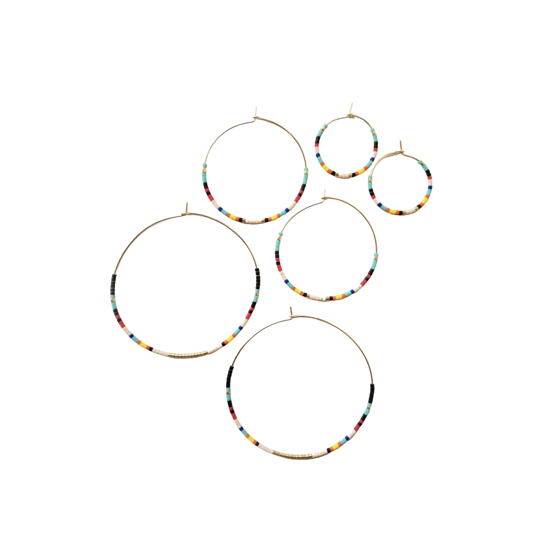 Seed Bead Classic Hoop Earrings