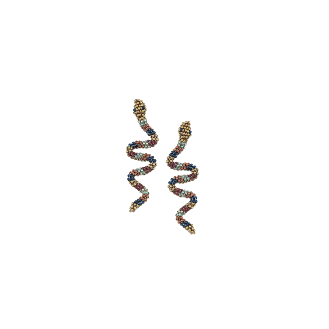 Snake Charmer Beaded Earrings