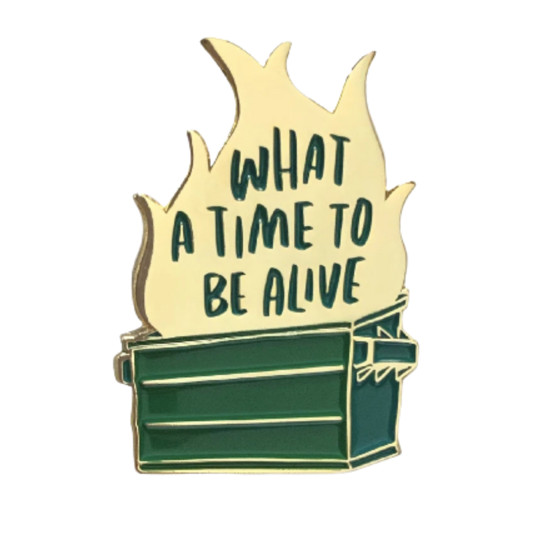 Dumpster Fire Enamel Pin