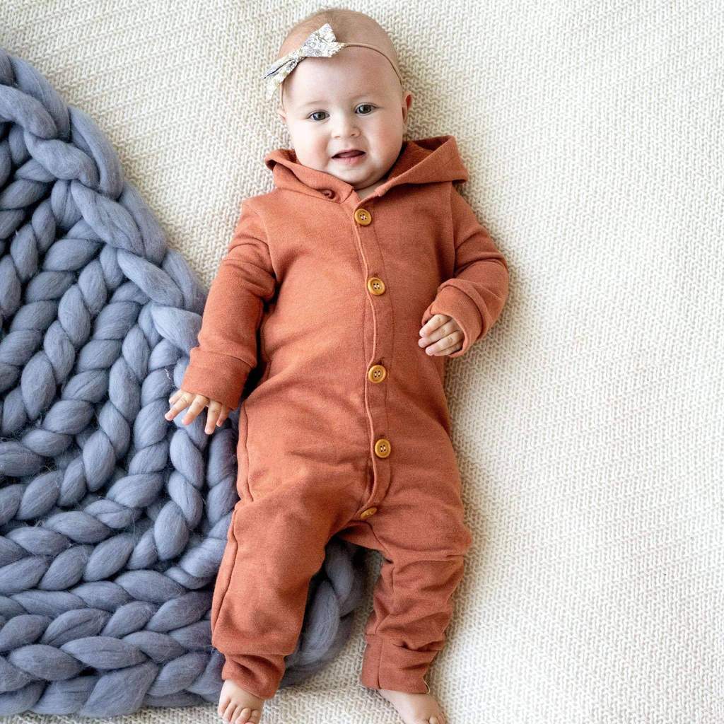 Apricot Hooded Romper