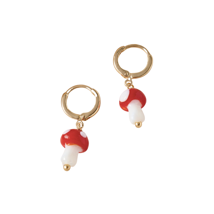Mini Mushroom Dangle Earrings
