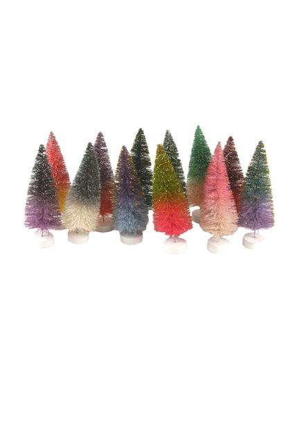 Glitter Ombre Bottle Brush Trees Set