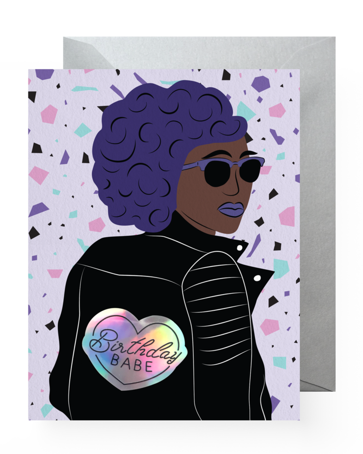 Blue Birthday Babe Sticker Card
