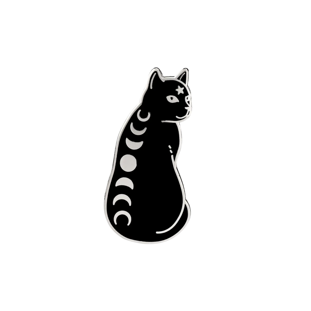 Moon Phase Cat Enamel Pin