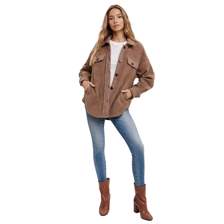 Button Front Fleece Jacket
