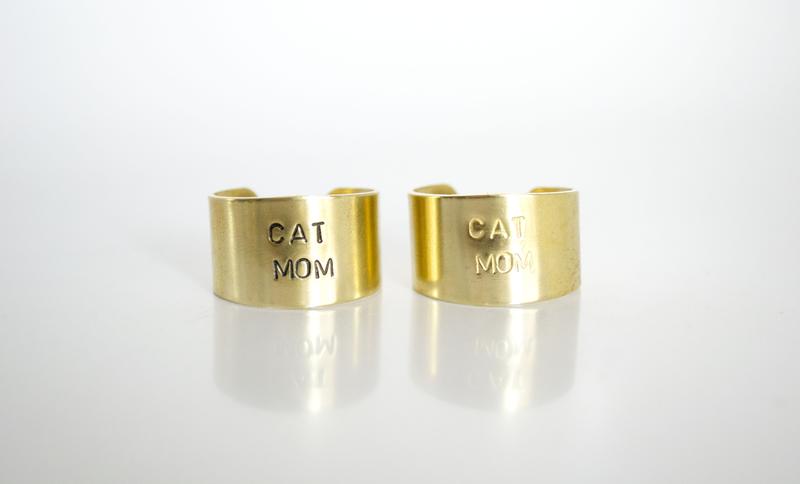 Cat Mom Brass Ring