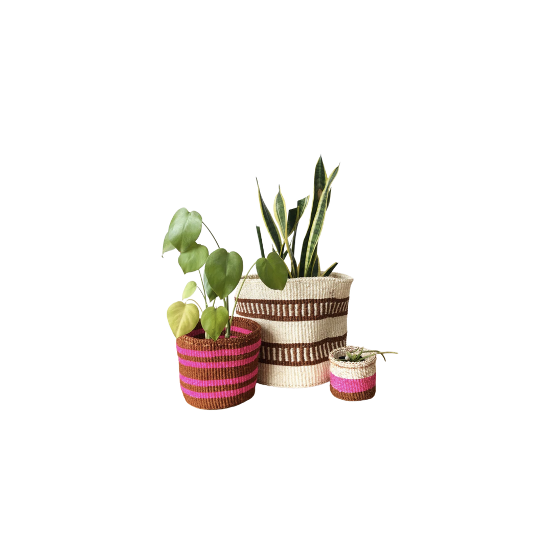 Rust and Pink Storage Basket