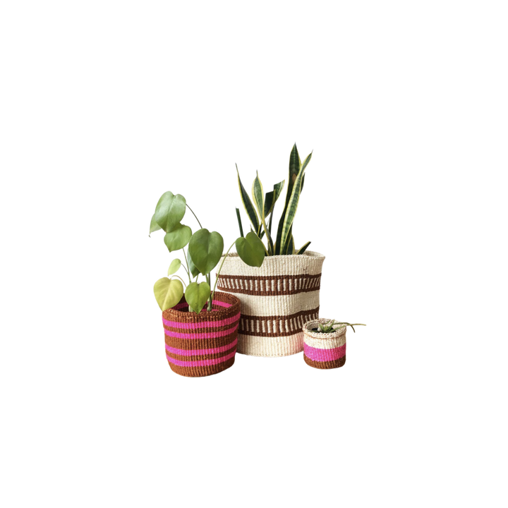 Rust and Pink Storage Basket