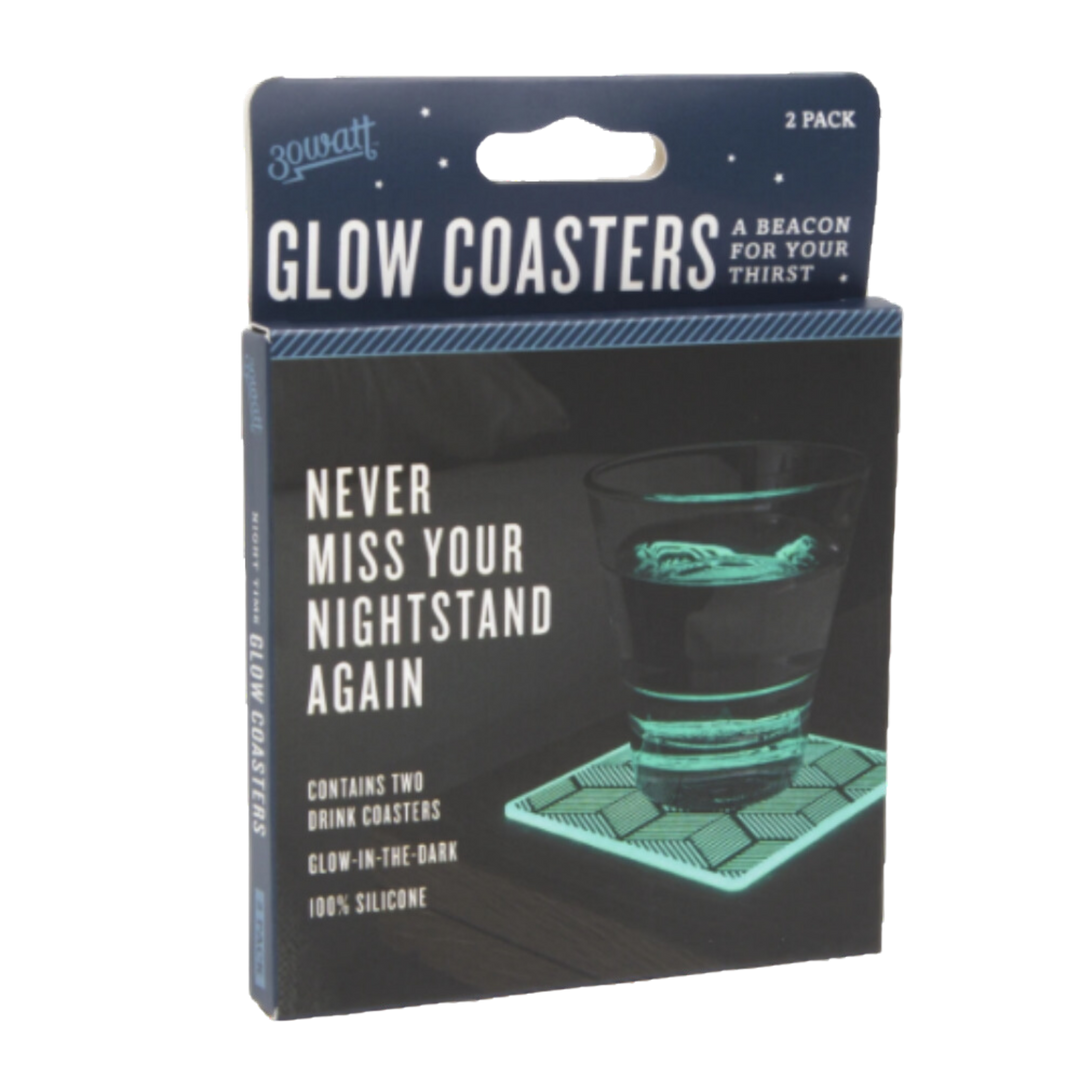 Glow in the Dark Drink Coasters - Set of 2