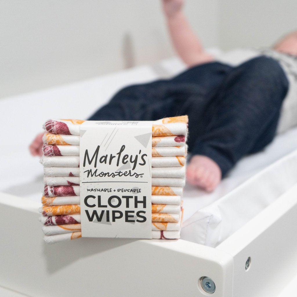 Reusable Cloth Wipes - Vintage Oranges