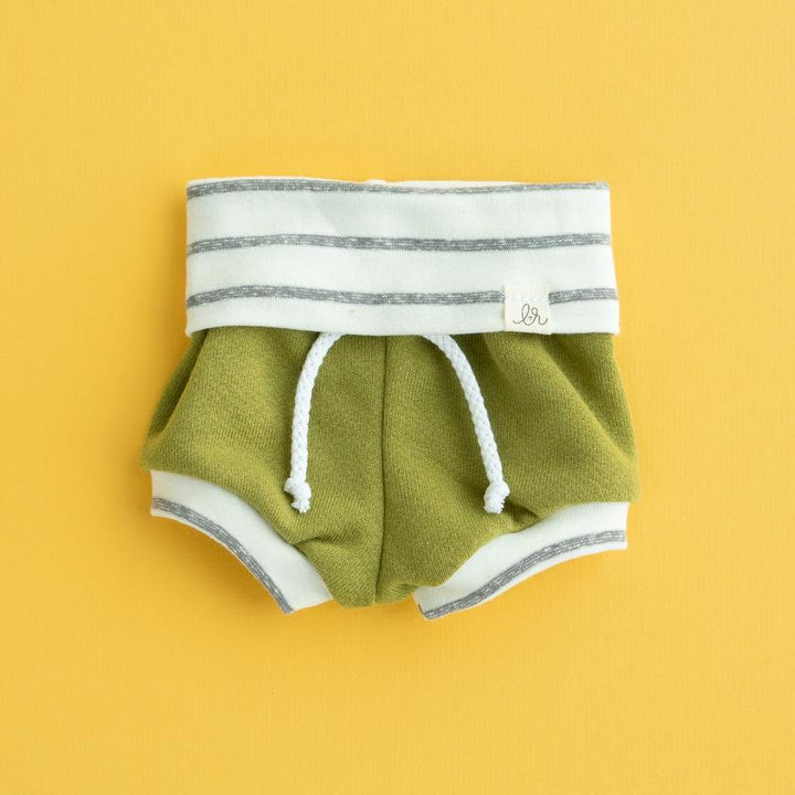 Palm Leaf and Coastal Stripe  Beach Shorties