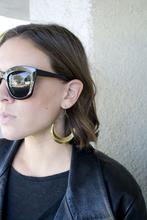 Large Crescent Moon Brass Earrings