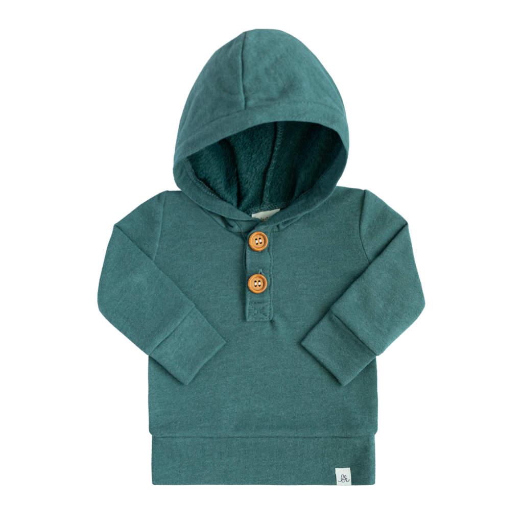 Teal Button Hoodie