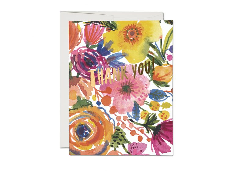 Romantic Rose  Thank You Card