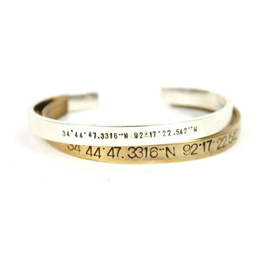 Camel's Hump Coordinates Cuff Bracelet