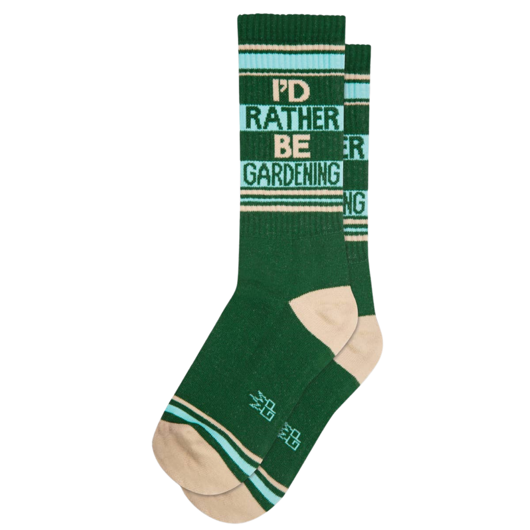 I'd Rather Be Gardening Ribbed Gym Socks