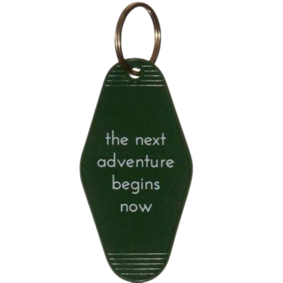 The Next Adventure Begins Now Key Tag