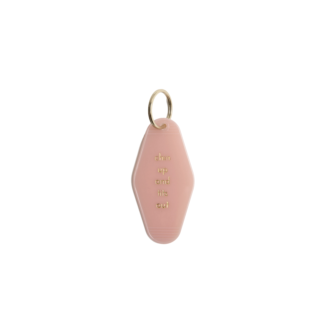 Chin Up and Tits Out Motel Keytag