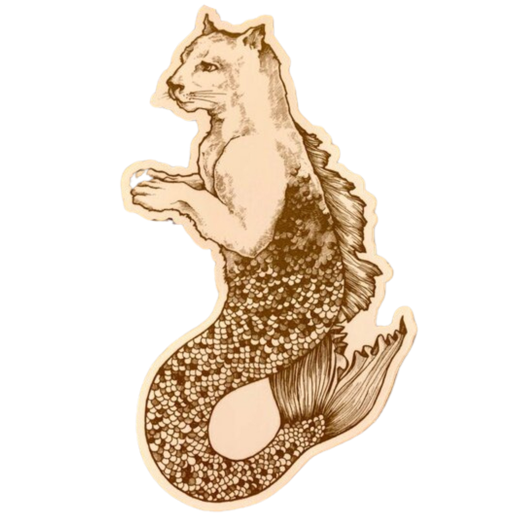Cougar Mermaid Sticker