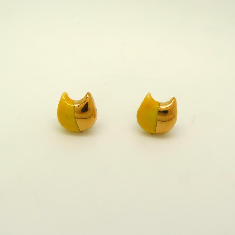 Gold Dipped Cat Earrings