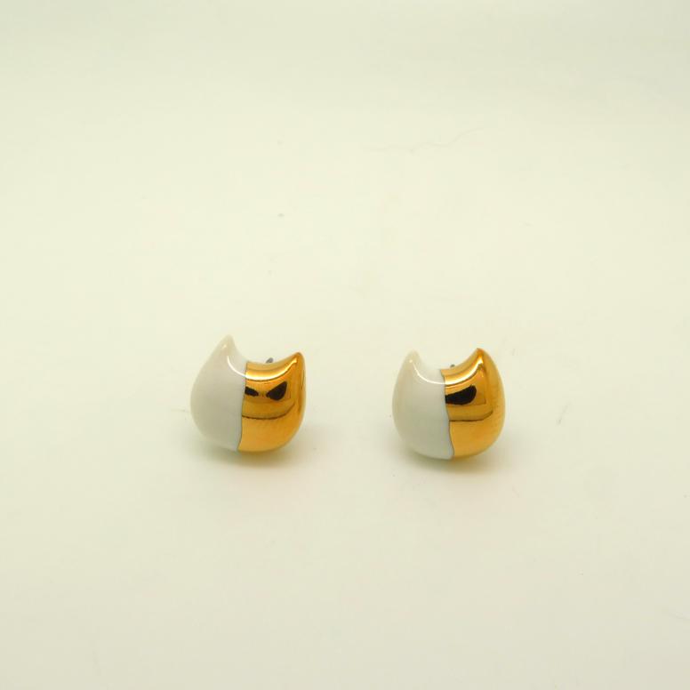 Gold Dipped Cat Earrings