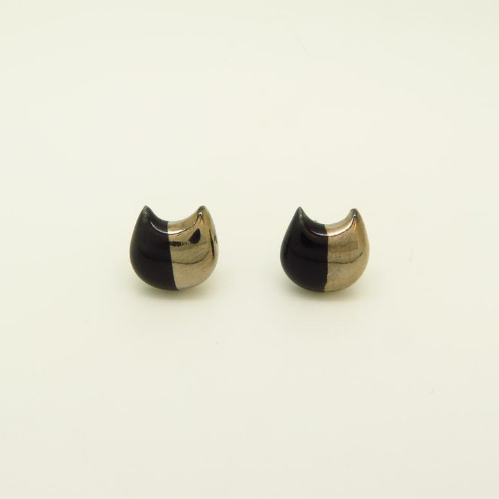 Silver Dipped Cat Earrings