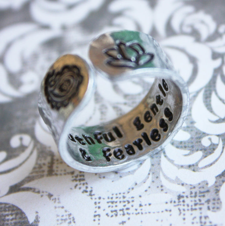 Truthful, Gentle, & Fearless  // Aluminum Cuff Ring