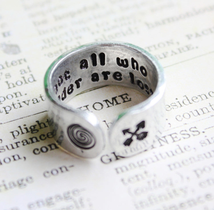 Not All Who Wander Are Lost // Aluminum Cuff Ring
