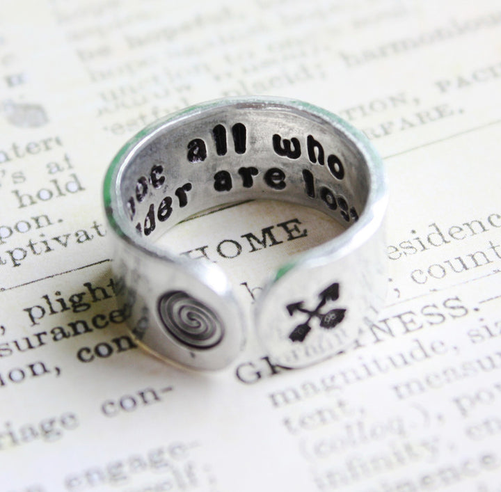 Not All Who Wander Are Lost // Aluminum Cuff Ring