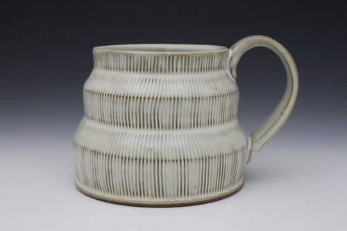 White Combed Ziggurat Mug