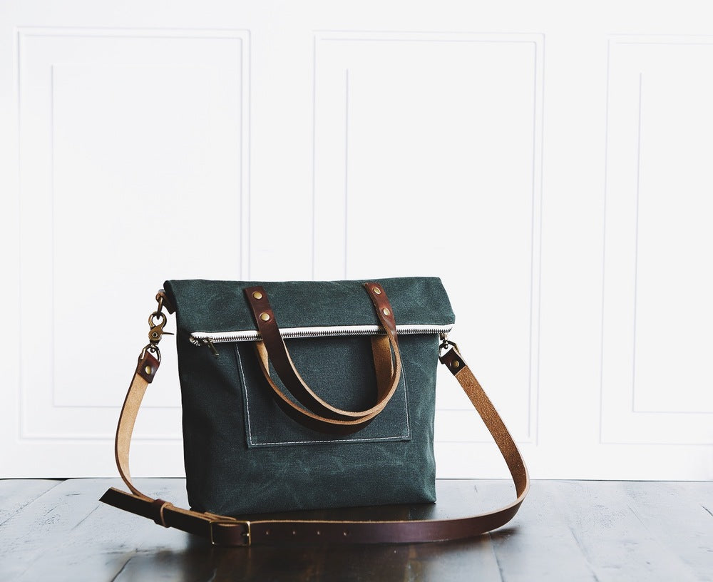 Waxed Canvas Book Bag