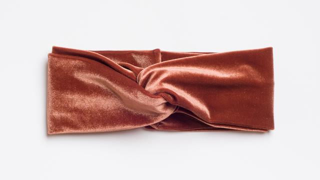 Velvet Brown Turban Headband