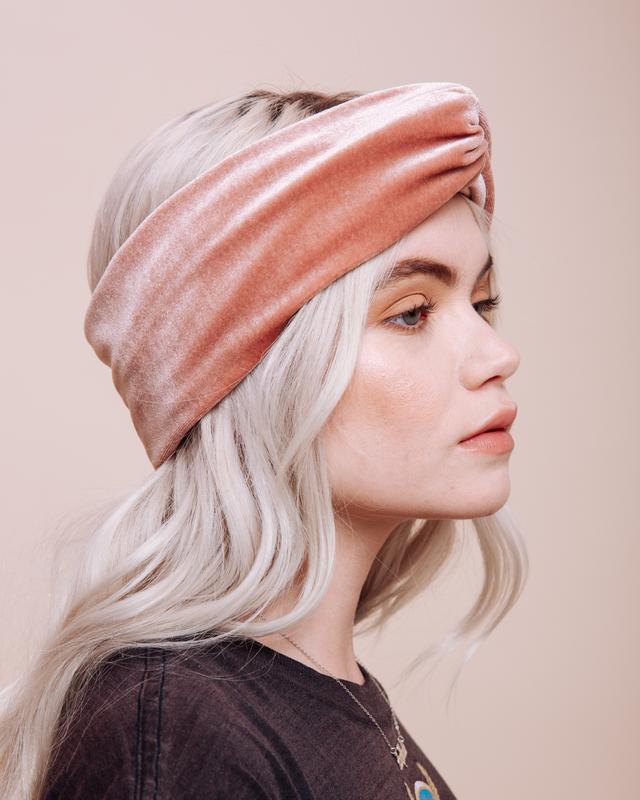 Velvet Blush Pink Turban Headband