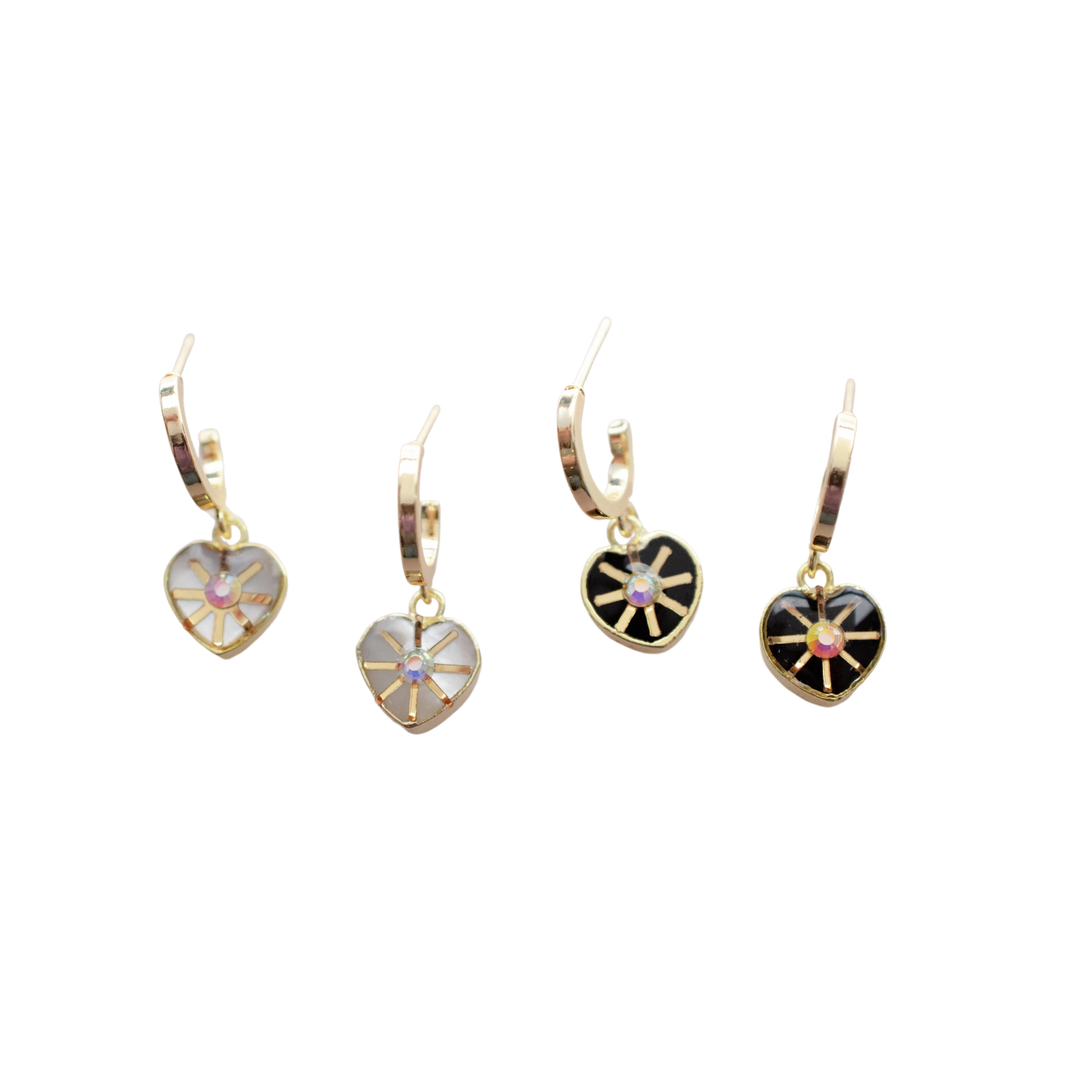 Rhinestone Heart Earrings