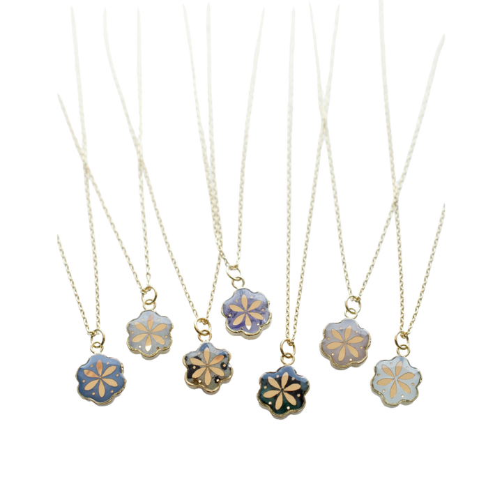 Camille - Gemstone Flower Pendant Necklace