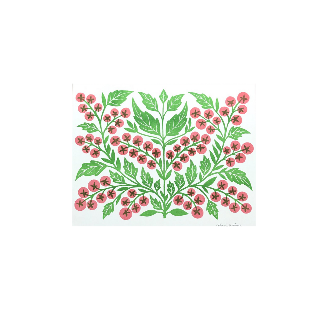 Garden Series: Cherry Tomato Risograph Print
