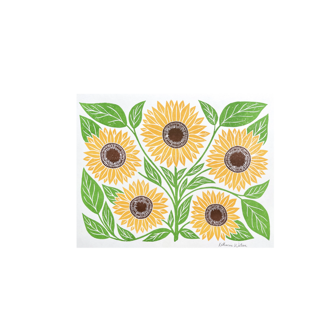 Garden Series: Sunflower Risograph Art Print