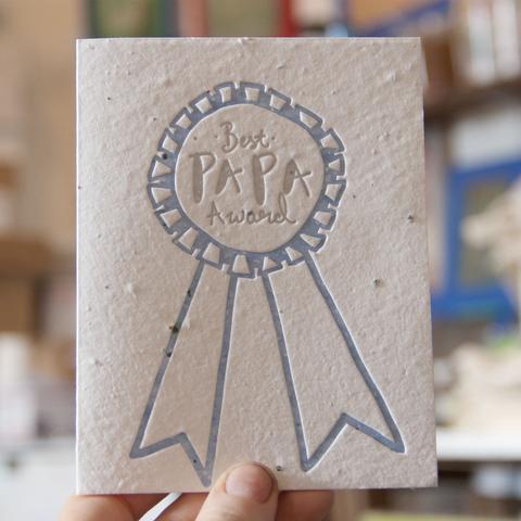 Best Papa Award Plantable Greeting Card