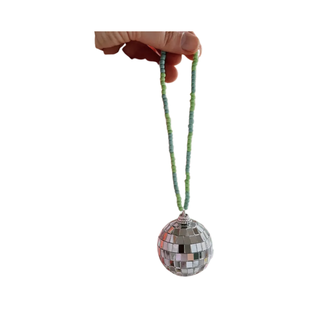 Checkerboard Disco Ball Car Charm