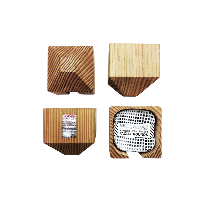 Facial Rounds Container - Wood