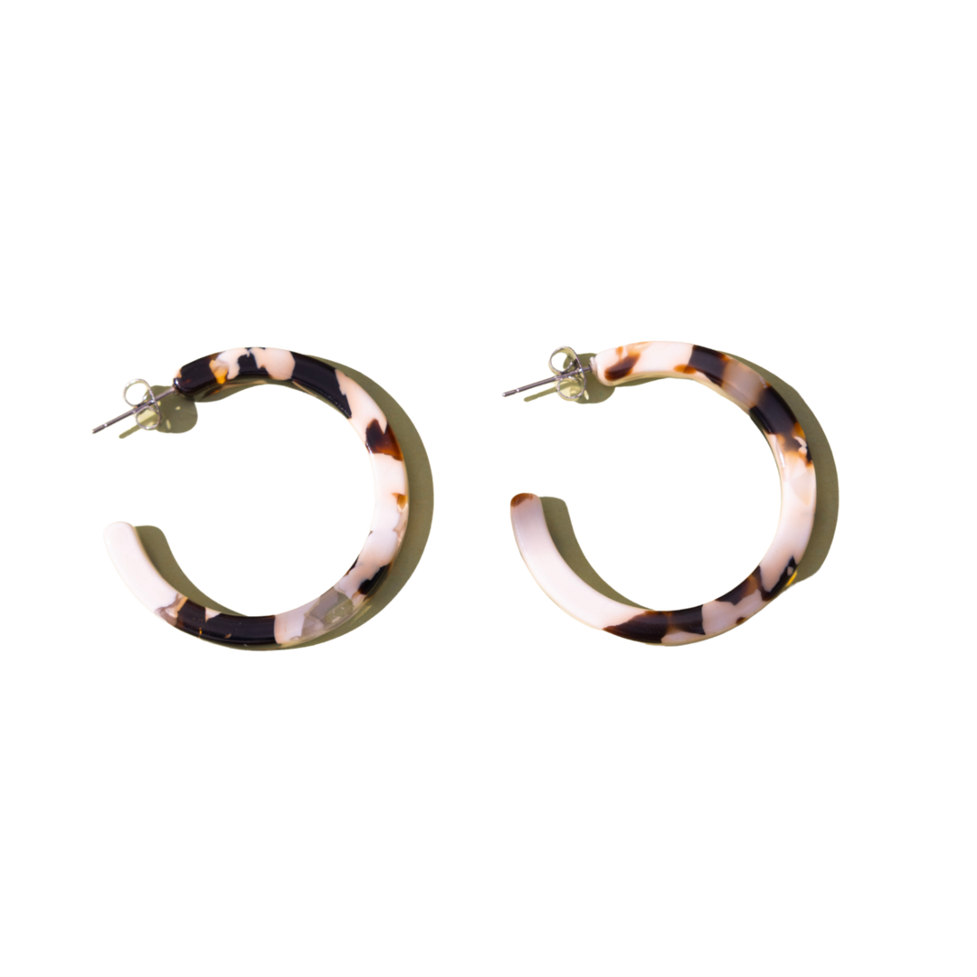 Nora Hoop Earrings in Coco Cream