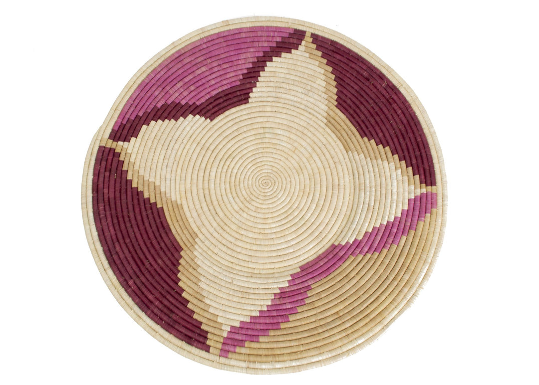 Jumbo Rosette Color Blocked Raffia Plate