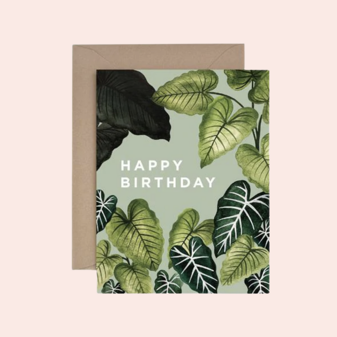 Alocasia Happy Birthday Card