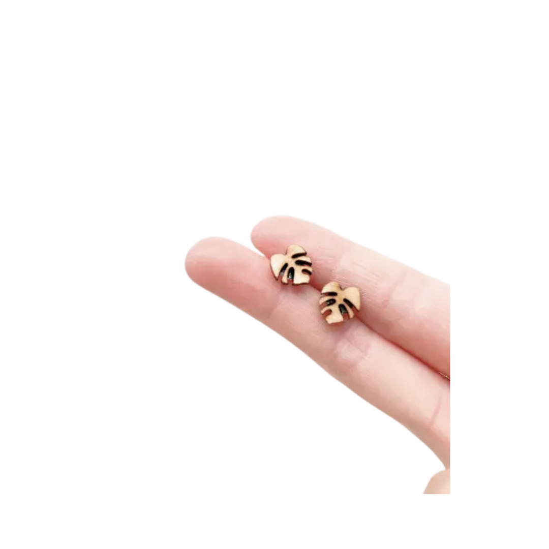 Hypoallergenic Wooden Tiny Dainty Plant Studs