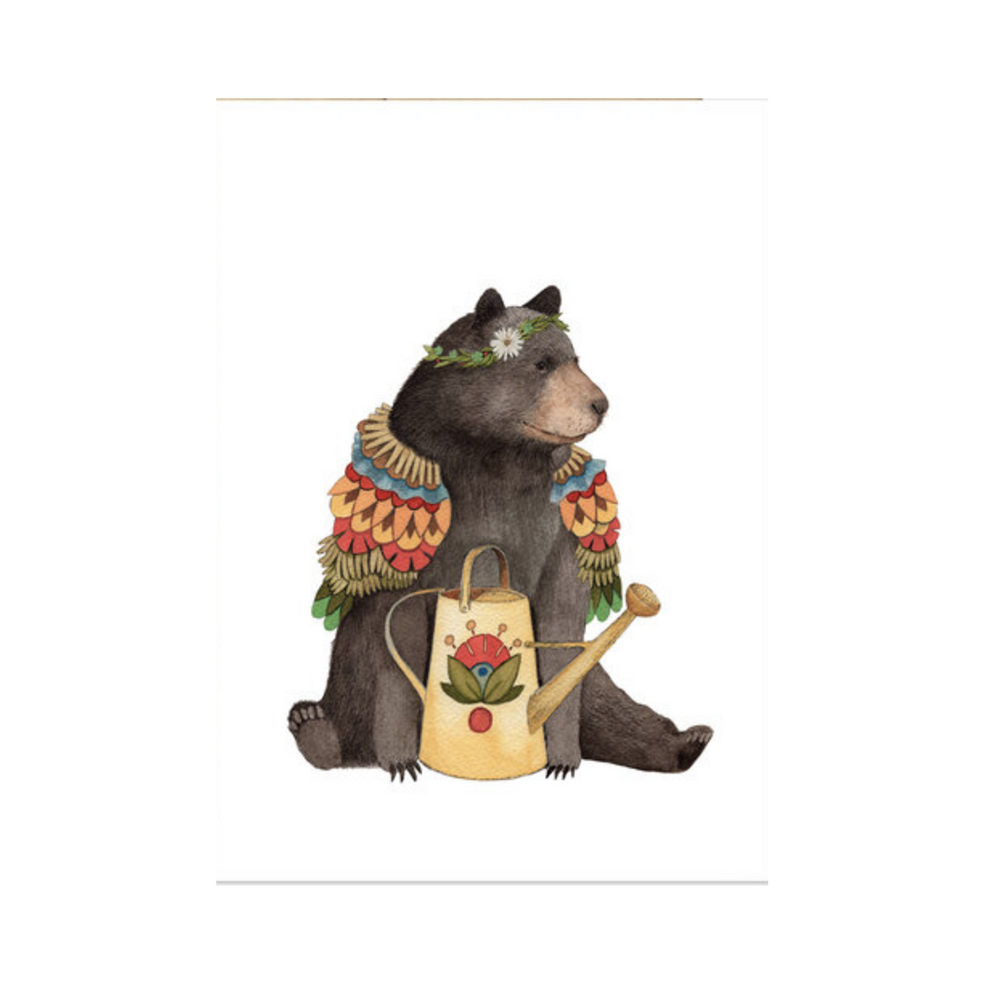 Woodland Garden: Bernice's Watering Can - Greeting Card