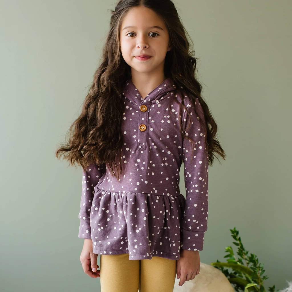 Grape Dot Peplum Hoodie