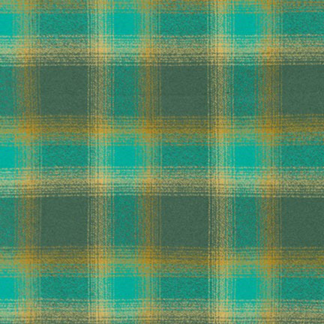 Teal Green and Gold Flannel Infinity Scarf