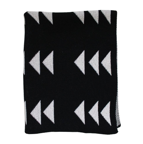 Triple Triangle Black Throw Mini